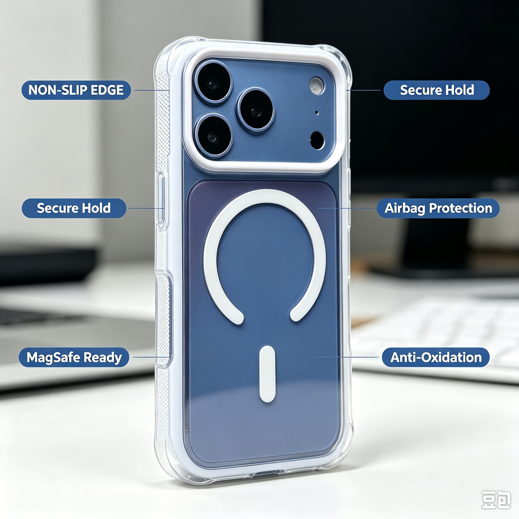 Jencakoo MagSafe Case for iPhone 17 Pro & 18 Pro – Anti-Yellowing, Air Cushion Shockproof Protection