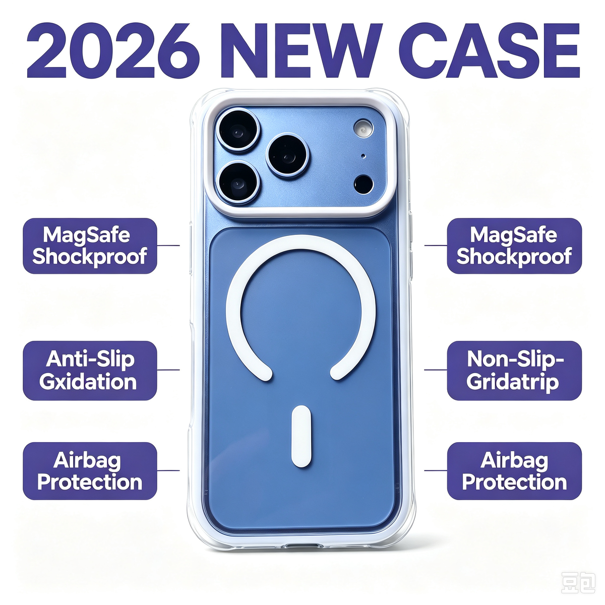 Jencakoo MagSafe Case for iPhone 17 Pro & 18 Pro – Anti-Yellowing, Air Cushion Shockproof Protection