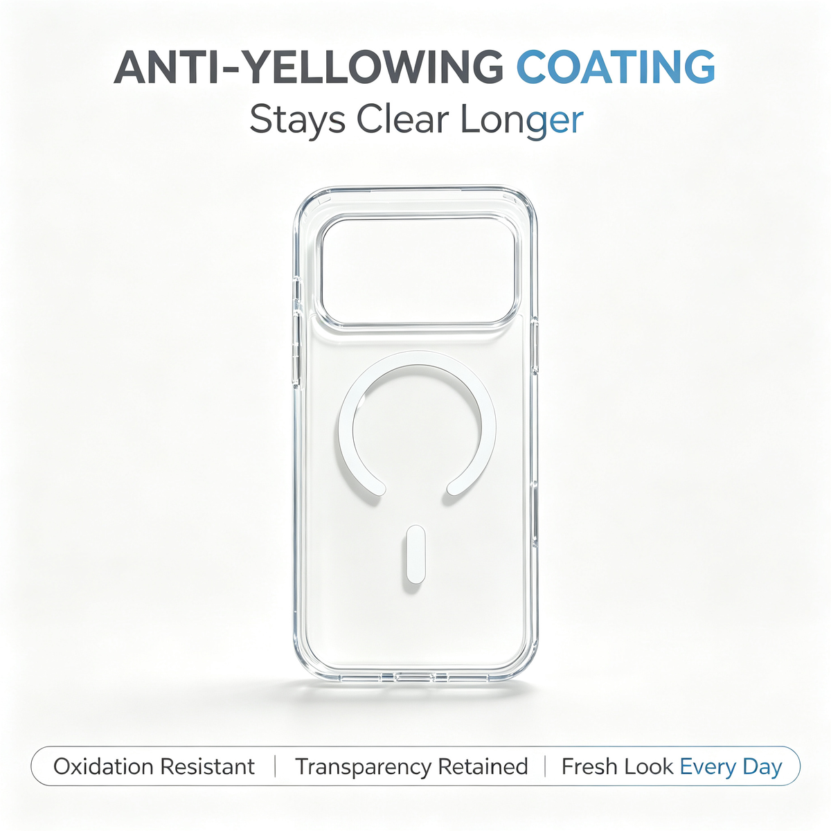 Jencakoo Clear Magnetic Case for iPhone 17 Pro & 18 Pro – Anti-Yellowing, MagSafe Compatible