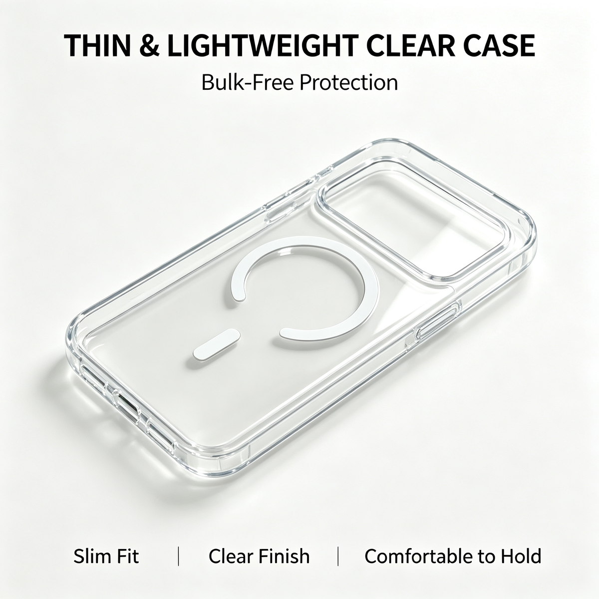 Jencakoo Clear Magnetic Case for iPhone 17 Pro & 18 Pro – Anti-Yellowing, MagSafe Compatible