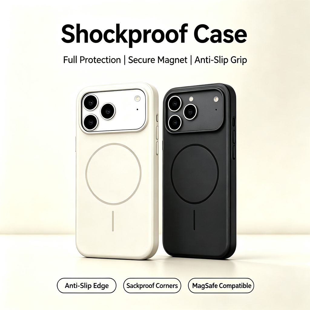 Jencakoo Magnetic Slim Case for iPhone 18/17 Pro – Ultra-Thin, Minimalist, MagSafe Compatible
