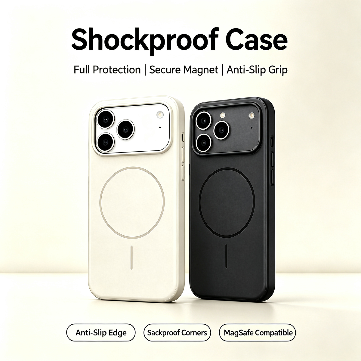 Jencakoo Magnetic Slim Case for iPhone 18/17 Pro – Ultra-Thin, Minimalist, MagSafe Compatible