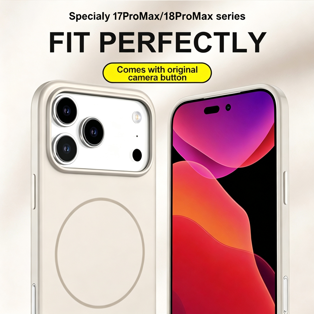 Jencakoo Magnetic Slim Case for iPhone 17 Pro Max & iPhone 18 Pro Max – Ultra-Thin, Minimalist, MagSafe Compatible