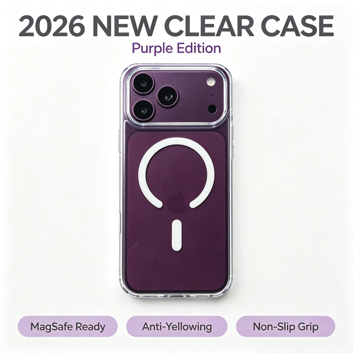 Jencakoo Clear Magnetic Case for iPhone 17 Pro Max & 18 Pro Max – Anti-Yellowing, MagSafe Compatible