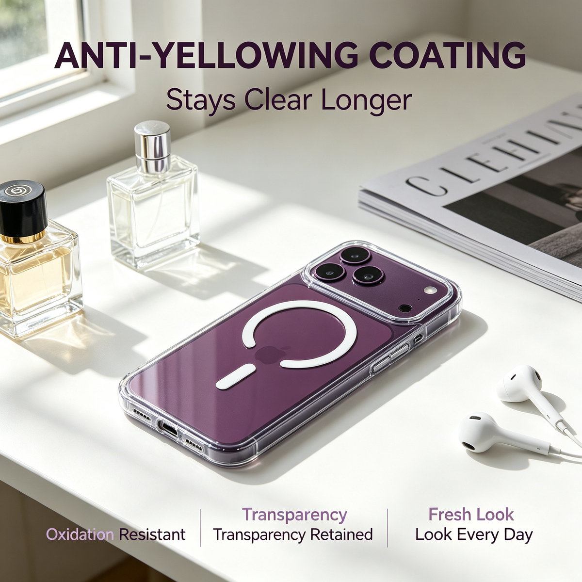 Jencakoo Clear Magnetic Case for iPhone 17 Pro Max & 18 Pro Max – Anti-Yellowing, MagSafe Compatible